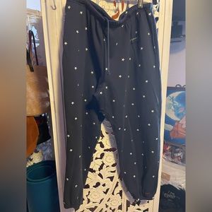 Peace Love World Embroidered “Pacifico” (Navy) XL French Terry Joggers “Stars”